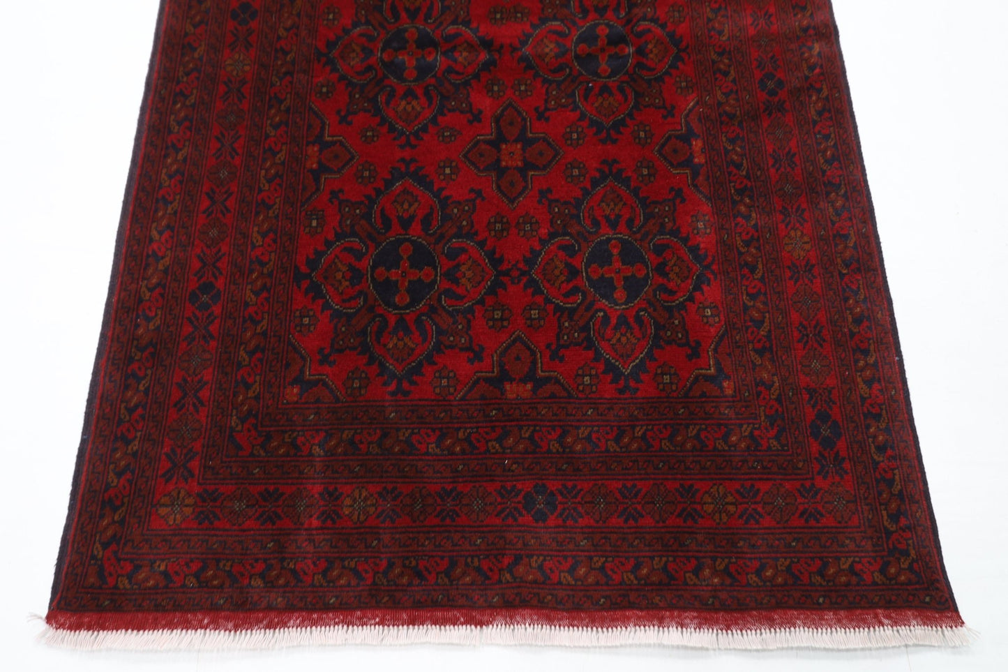 129 x 202 cm | Bokhara Red Oriental Area Rug Afghan Hand Knotted Wool carpet - ART WOOL CARPET