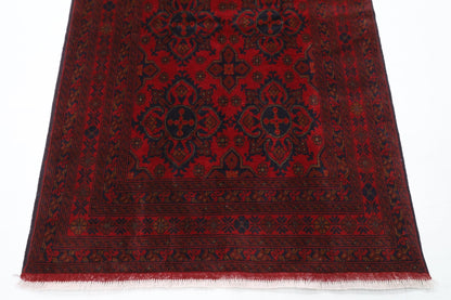 129 x 202 cm | Bokhara Red Oriental Area Rug Afghan Hand Knotted Wool carpet - ART WOOL CARPET