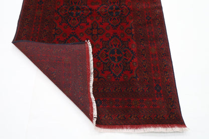 129 x 202 cm | Bokhara Red Oriental Area Rug Afghan Hand Knotted Wool carpet - ART WOOL CARPET