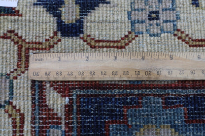 130 x 188 cm | Oriental Blue Area Rug Afghan Hand Knotted Veg Dye Wool carpet - ART WOOL CARPET