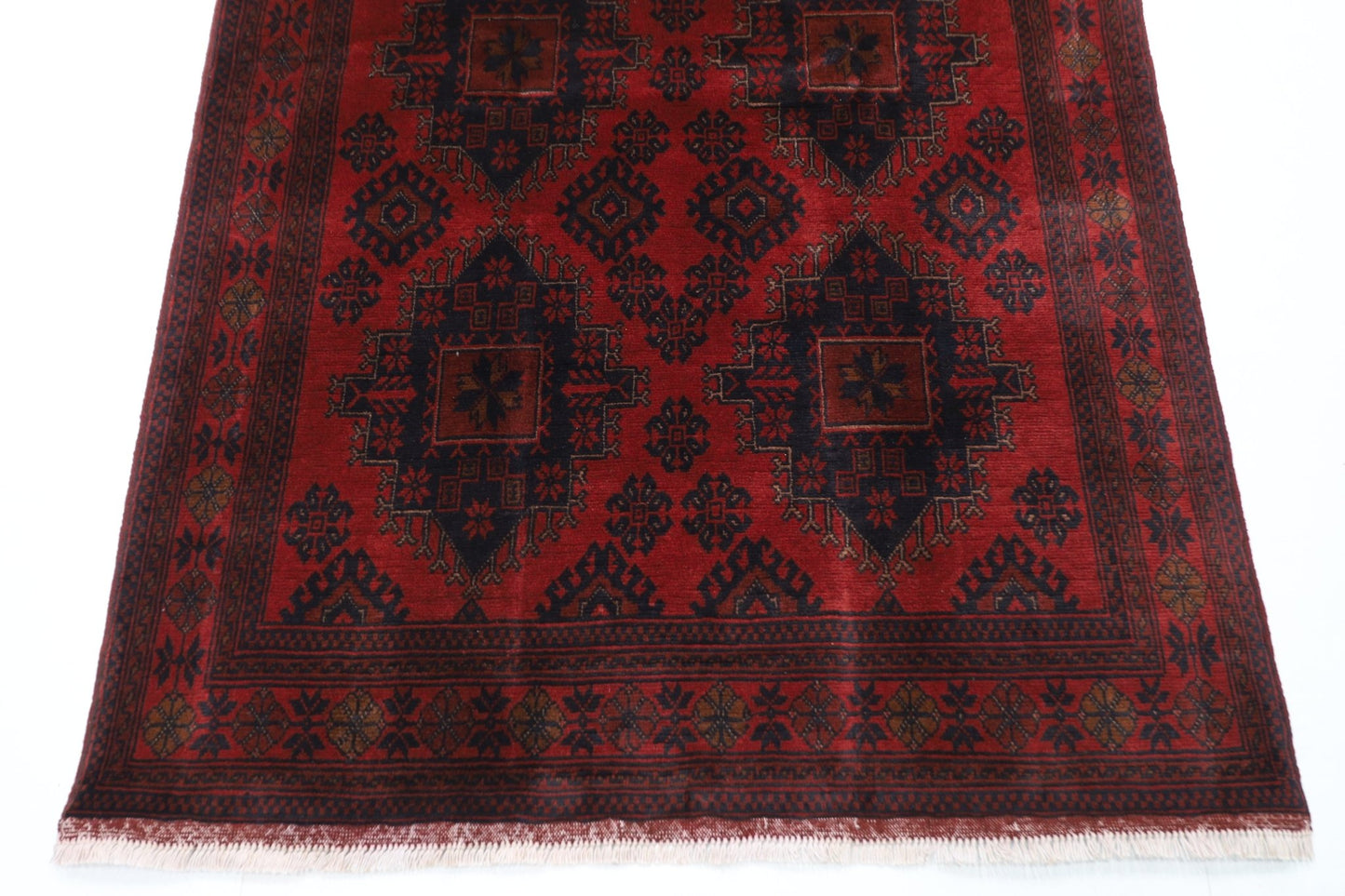 130 x 201 cm | Bokhara Red Oriental Area Rug Afghan Hand Knotted Wool carpet - ART WOOL CARPET