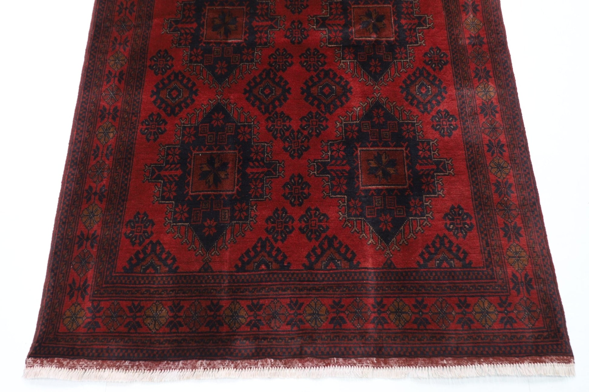130 x 201 cm | Bokhara Red Oriental Area Rug Afghan Hand Knotted Wool carpet - ART WOOL CARPET
