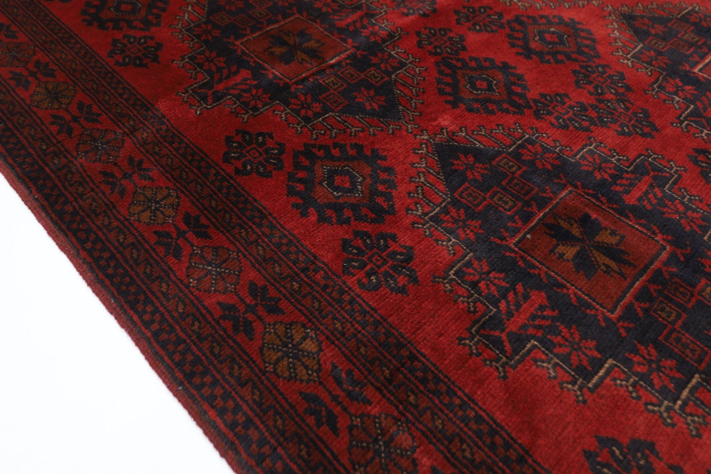 130 x 201 cm | Bokhara Red Oriental Area Rug Afghan Hand Knotted Wool carpet - ART WOOL CARPET