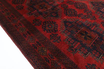 130 x 201 cm | Bokhara Red Oriental Area Rug Afghan Hand Knotted Wool carpet - ART WOOL CARPET