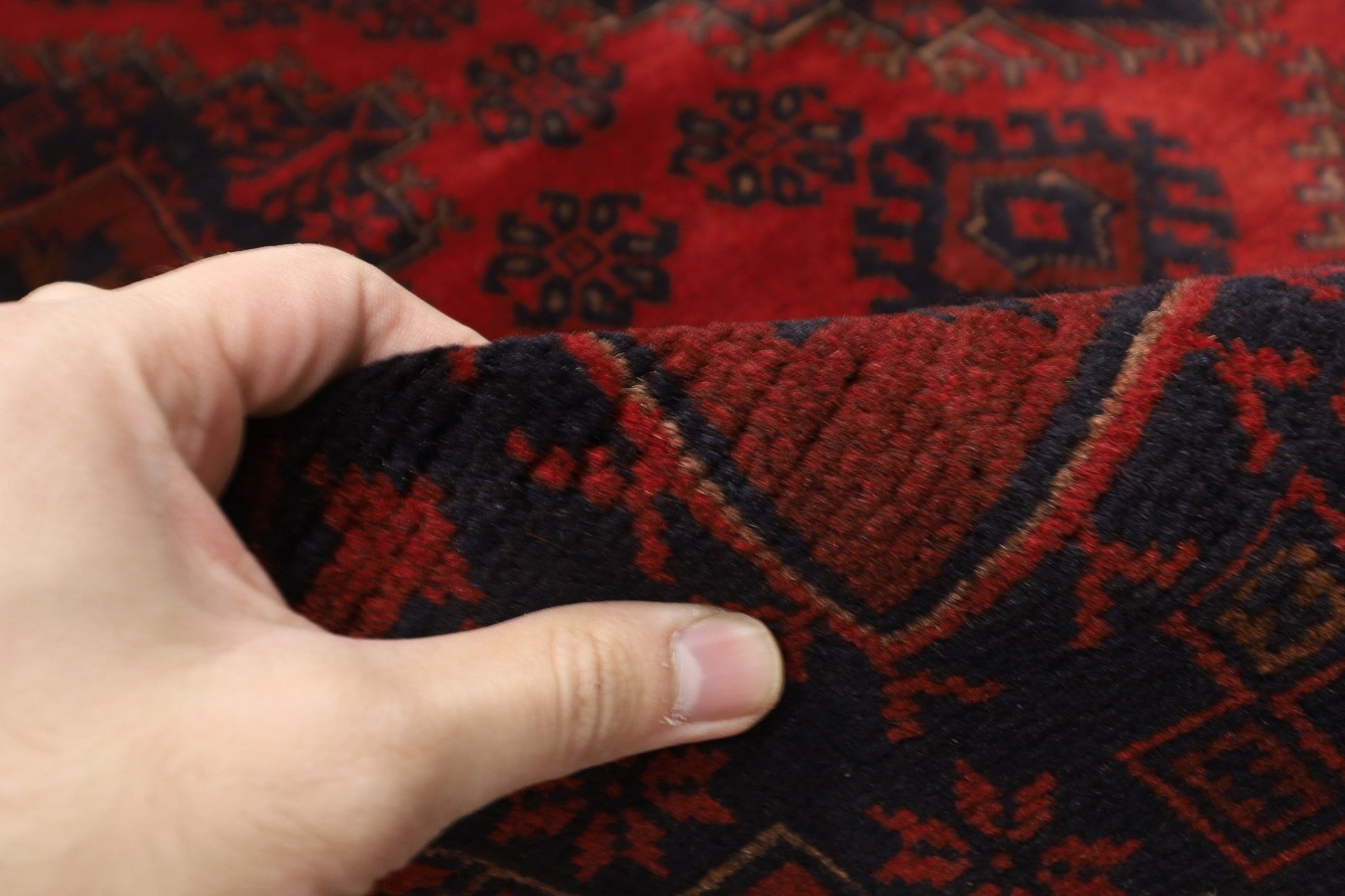 130 x 201 cm | Bokhara Red Oriental Area Rug Afghan Hand Knotted Wool carpet - ART WOOL CARPET