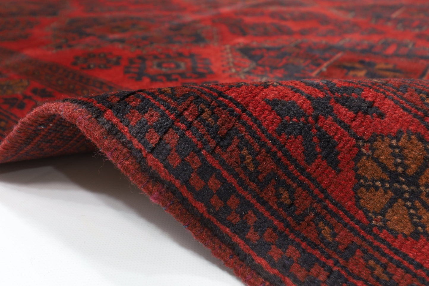 130 x 201 cm | Bokhara Red Oriental Area Rug Afghan Hand Knotted Wool carpet - ART WOOL CARPET