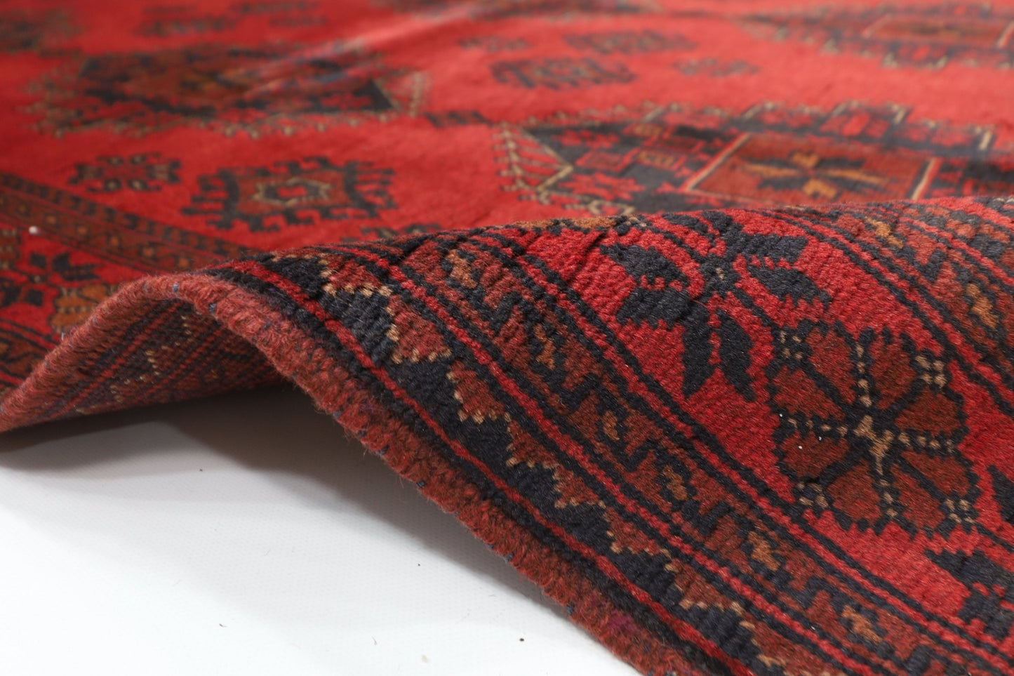 130 x 202 cm | Bokhara Red Oriental Area Rug Afghan Hand Knotted Wool carpet - ART WOOL CARPET