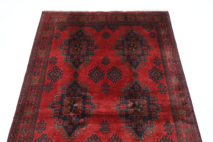130 x 202 cm | Bokhara Red Oriental Area Rug Afghan Hand Knotted Wool carpet - ART WOOL CARPET