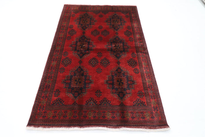 130 x 202 cm | Bokhara Red Oriental Area Rug Afghan Hand Knotted Wool carpet