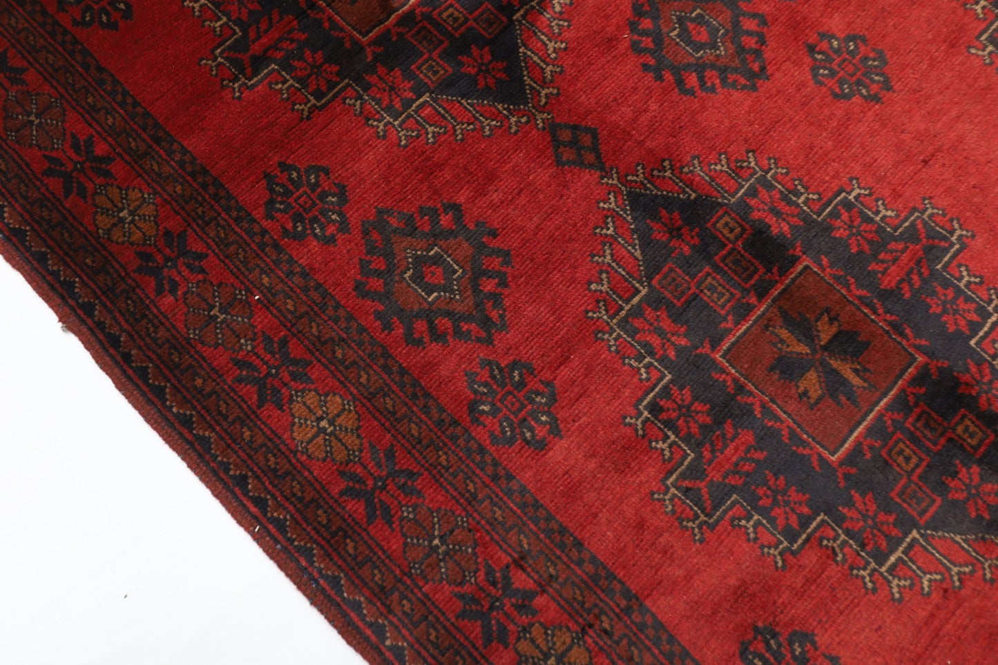 130 x 202 cm | Bokhara Red Oriental Area Rug Afghan Hand Knotted Wool carpet - ART WOOL CARPET