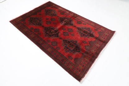 130 x 202 cm | Bokhara Red Oriental Area Rug Afghan Hand Knotted Wool carpet - ART WOOL CARPET