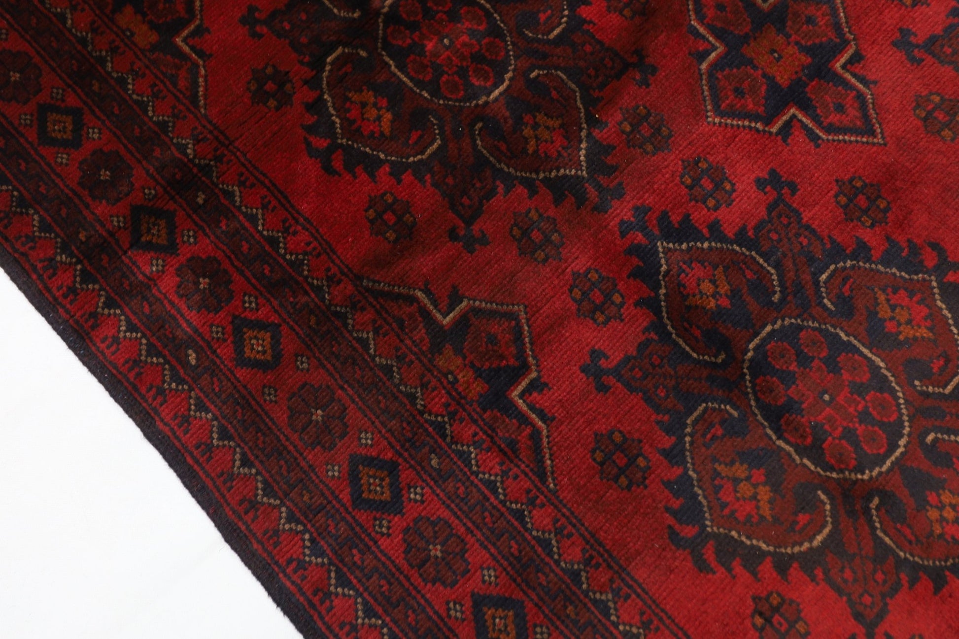 131 x 194 cm | Bokhara Red Oriental Area Rug Afghan Hand Knotted Wool carpet - ART WOOL CARPET