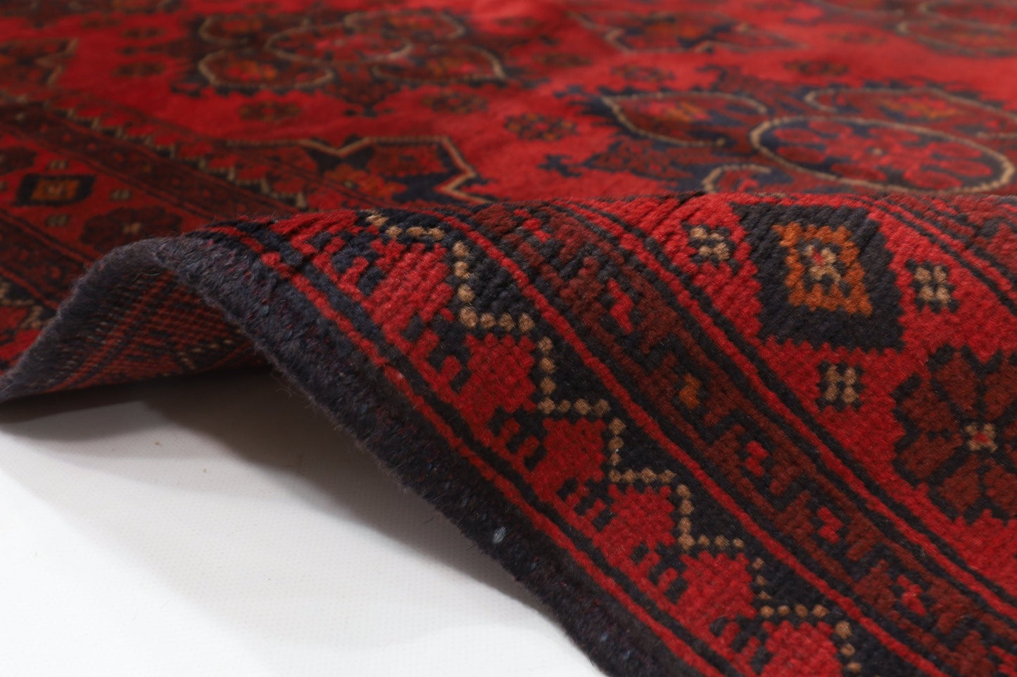 131 x 194 cm | Bokhara Red Oriental Area Rug Afghan Hand Knotted Wool carpet - ART WOOL CARPET