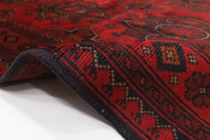 131 x 194 cm | Bokhara Red Oriental Area Rug Afghan Hand Knotted Wool carpet - ART WOOL CARPET
