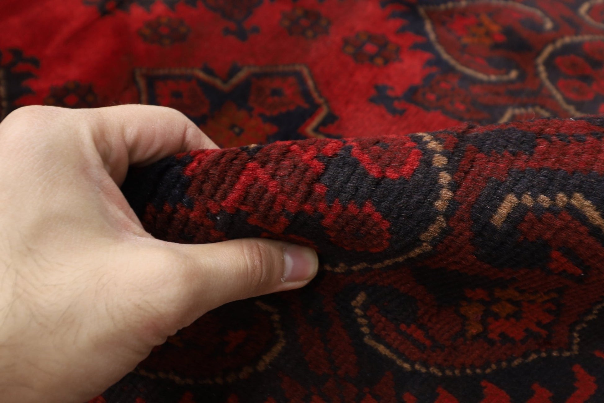 131 x 194 cm | Bokhara Red Oriental Area Rug Afghan Hand Knotted Wool carpet - ART WOOL CARPET