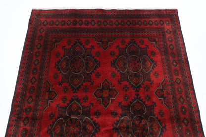 131 x 194 cm | Bokhara Red Oriental Area Rug Afghan Hand Knotted Wool carpet - ART WOOL CARPET