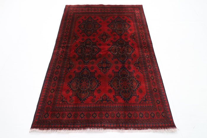 131 x 194 cm | Bokhara Red Oriental Area Rug Afghan Hand Knotted Wool carpet