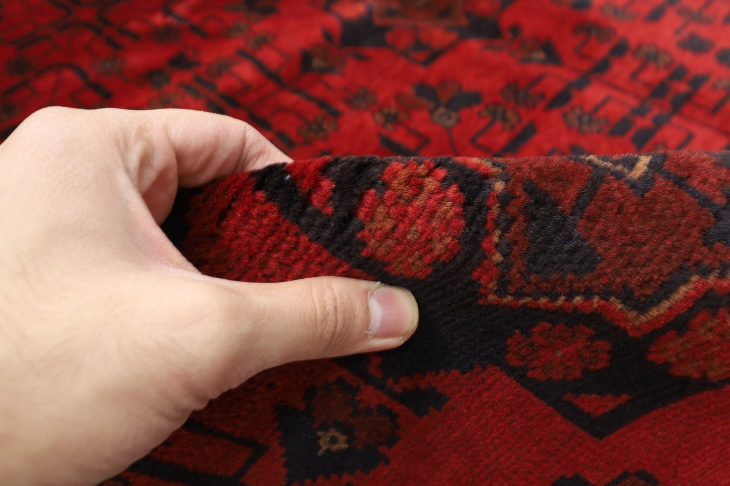 131 x 199 cm | Bokhara Red Oriental Area Rug Afghan Hand Knotted Wool carpet - ART WOOL CARPET