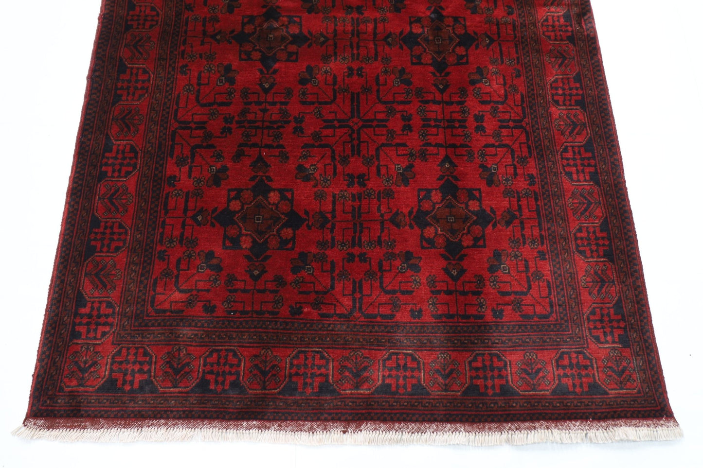 131 x 199 cm | Bokhara Red Oriental Area Rug Afghan Hand Knotted Wool carpet - ART WOOL CARPET