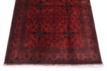 131 x 199 cm | Bokhara Red Oriental Area Rug Afghan Hand Knotted Wool carpet - ART WOOL CARPET