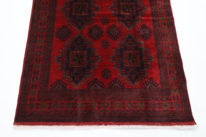 131 x 201 cm | Bokhara Red Oriental Area Rug Afghan Hand Knotted Wool carpet - ART WOOL CARPET