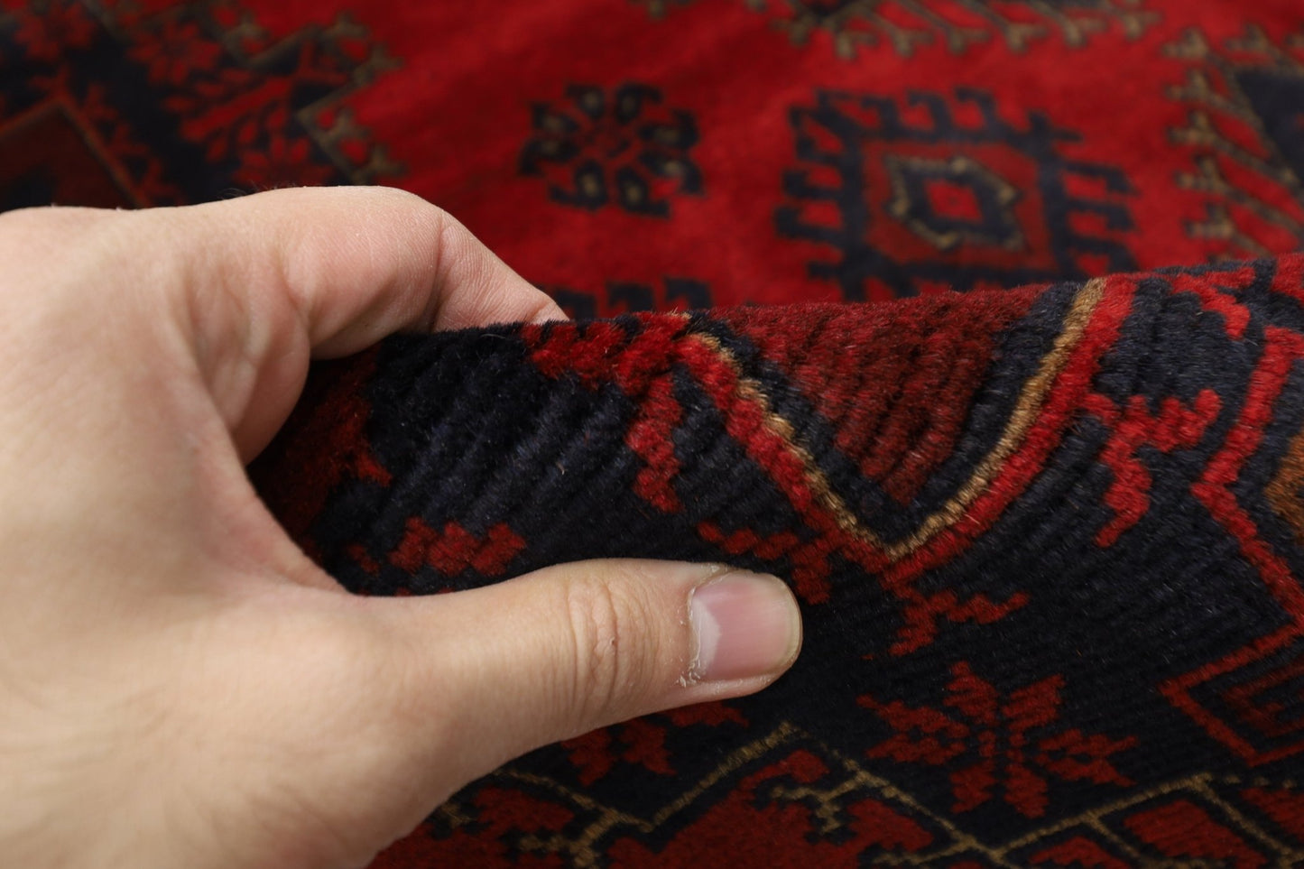 131 x 201 cm | Bokhara Red Oriental Area Rug Afghan Hand Knotted Wool carpet - ART WOOL CARPET