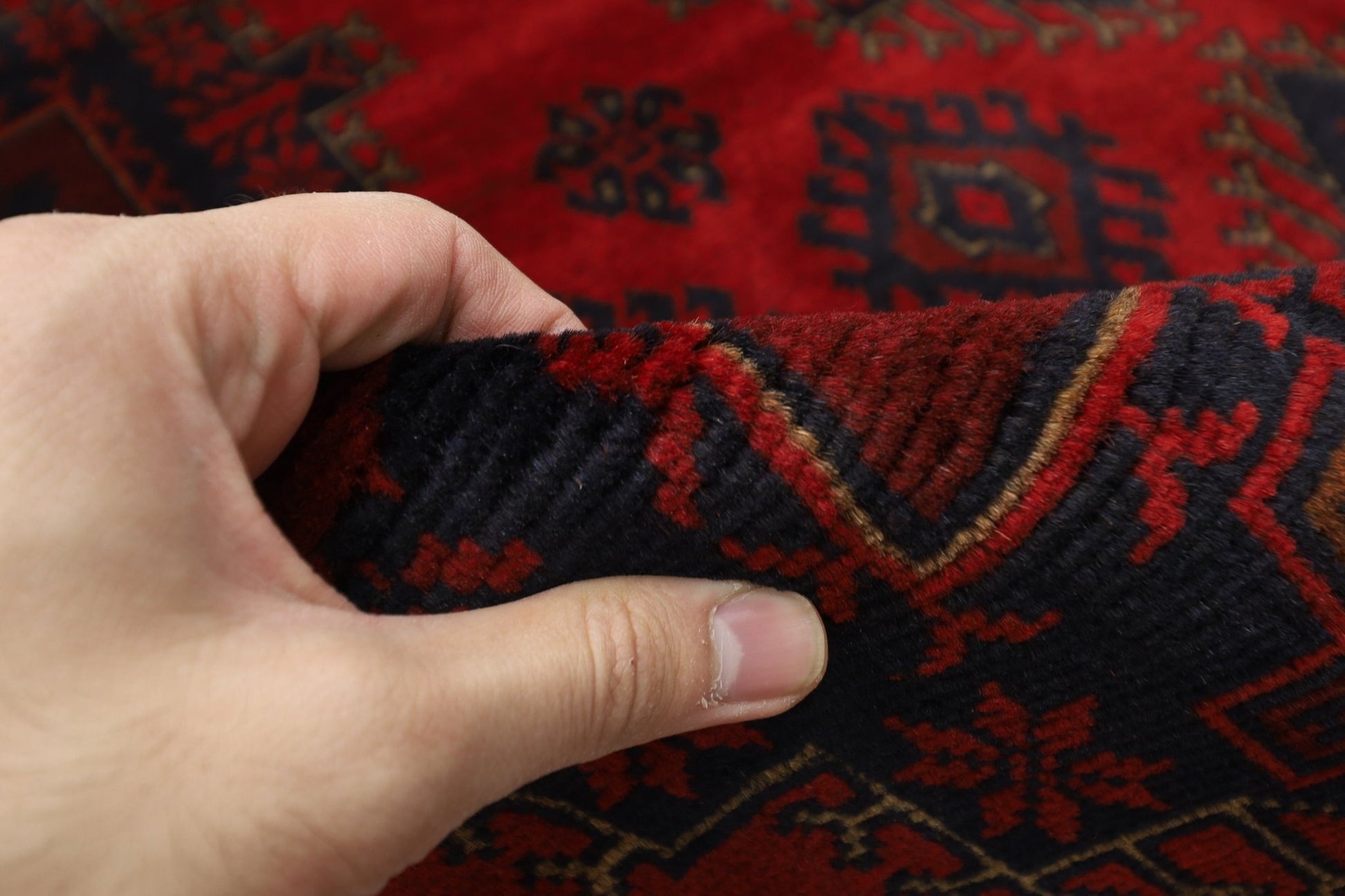 131 x 201 cm | Bokhara Red Oriental Area Rug Afghan Hand Knotted Wool carpet - ART WOOL CARPET