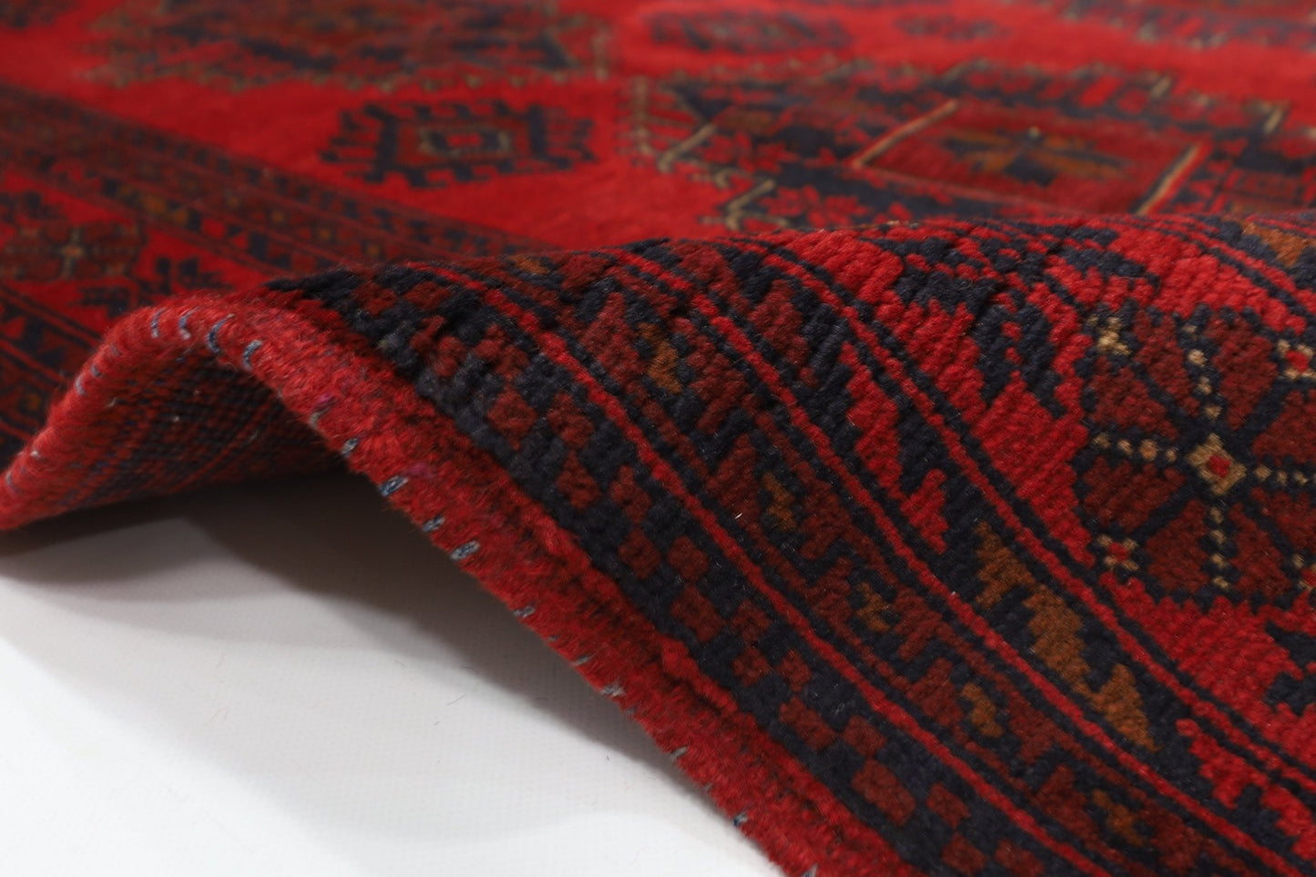 131 x 201 cm | Bokhara Red Oriental Area Rug Afghan Hand Knotted Wool carpet - ART WOOL CARPET