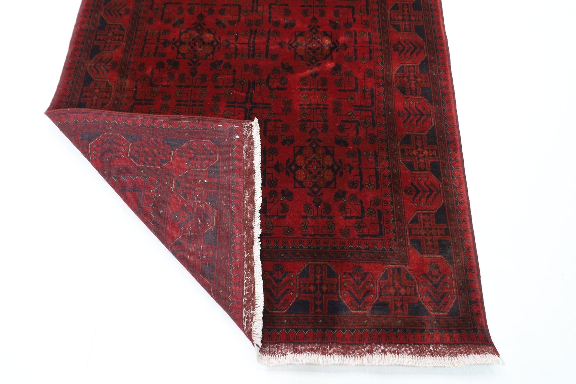 133 x 201 cm | Bokhara Red Oriental Area Rug Afghan Hand Knotted Wool carpet - ART WOOL CARPET