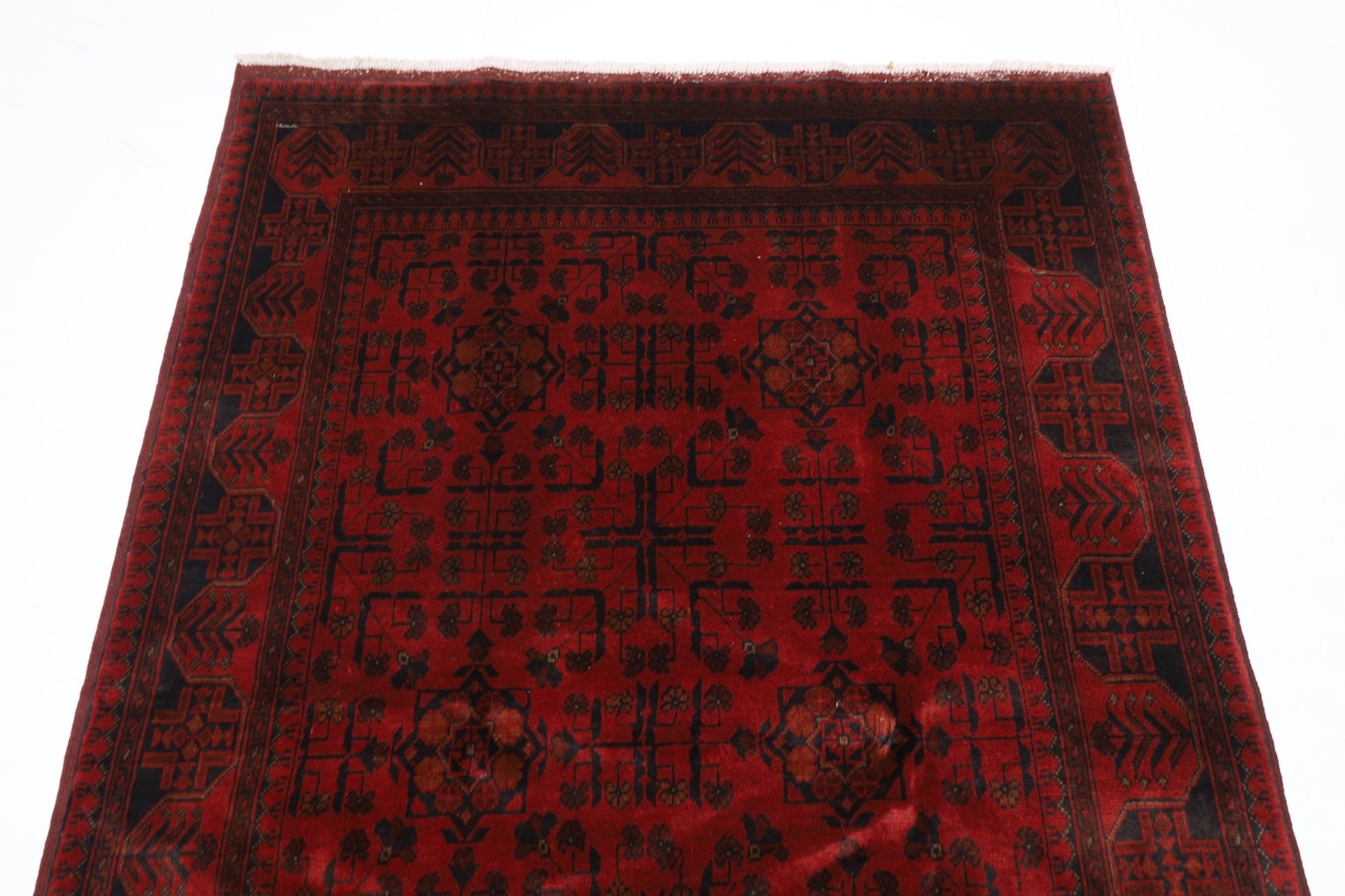 133 x 201 cm | Bokhara Red Oriental Area Rug Afghan Hand Knotted Wool carpet - ART WOOL CARPET