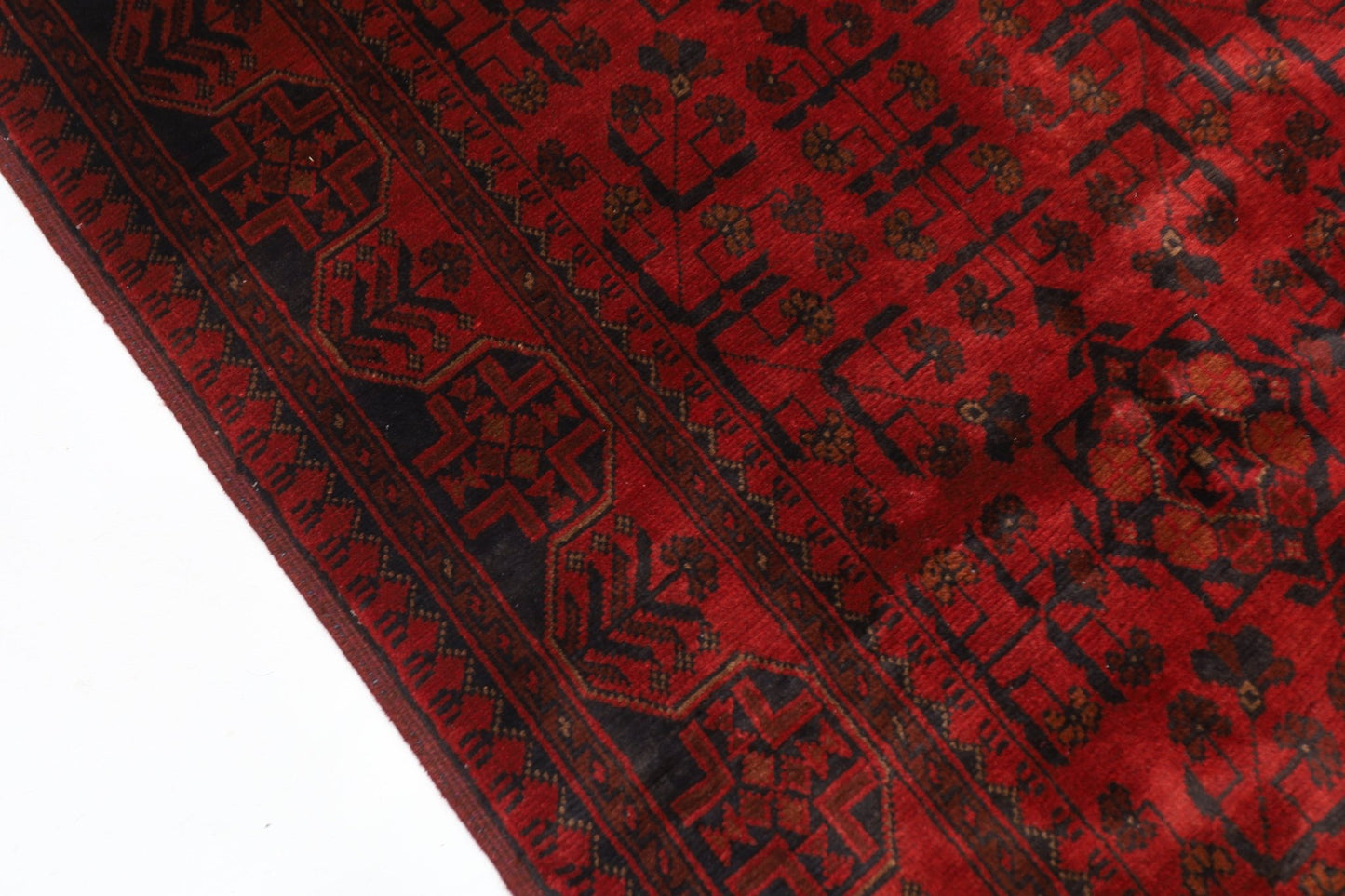 133 x 201 cm | Bokhara Red Oriental Area Rug Afghan Hand Knotted Wool carpet - ART WOOL CARPET