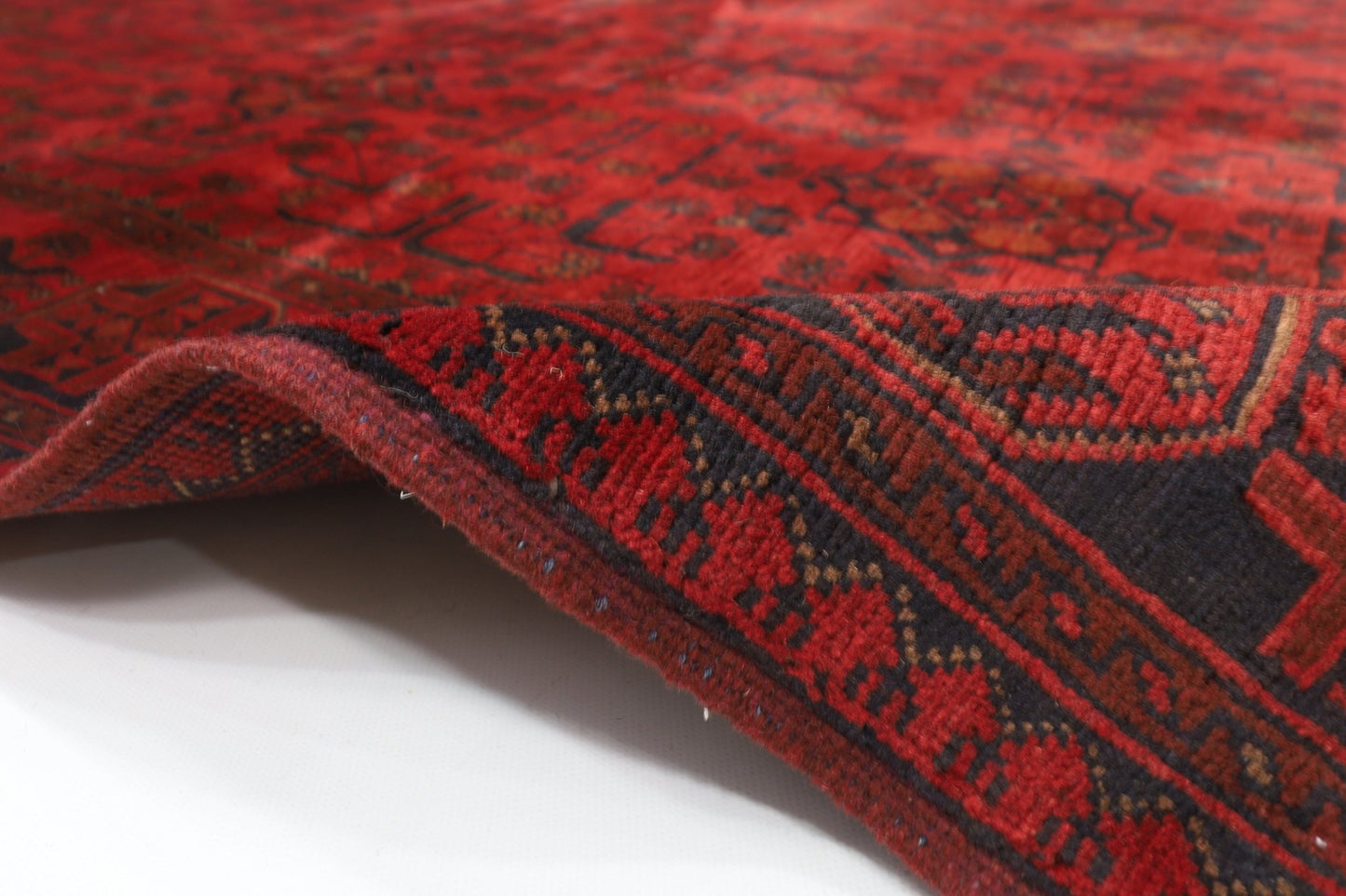 133 x 201 cm | Bokhara Red Oriental Area Rug Afghan Hand Knotted Wool carpet - ART WOOL CARPET