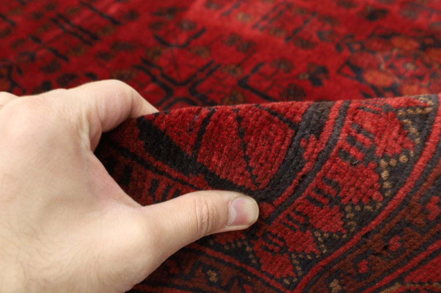 133 x 201 cm | Bokhara Red Oriental Area Rug Afghan Hand Knotted Wool carpet - ART WOOL CARPET