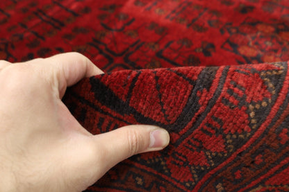 133 x 201 cm | Bokhara Red Oriental Area Rug Afghan Hand Knotted Wool carpet - ART WOOL CARPET