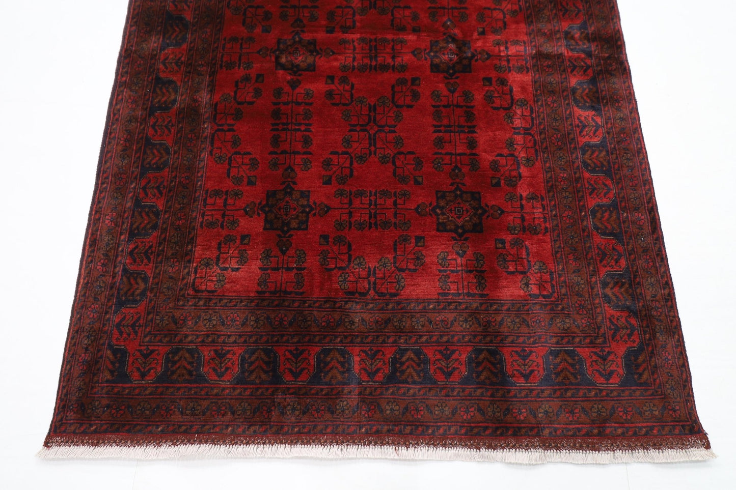 136 x 202 cm | Bokhara Red Oriental Area Rug Afghan Hand Knotted Wool carpet - ART WOOL CARPET