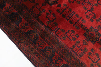 136 x 202 cm | Bokhara Red Oriental Area Rug Afghan Hand Knotted Wool carpet - ART WOOL CARPET