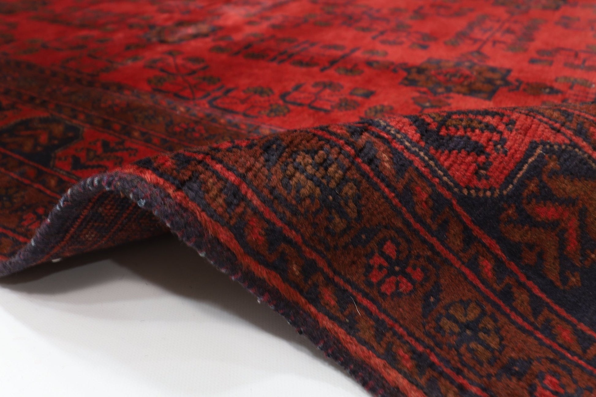 136 x 202 cm | Bokhara Red Oriental Area Rug Afghan Hand Knotted Wool carpet - ART WOOL CARPET
