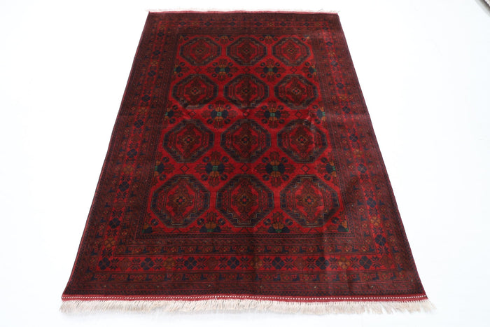 148 x 203 cm | Bokhara Red Oriental Area Rug Afghan Hand Knotted Wool carpet