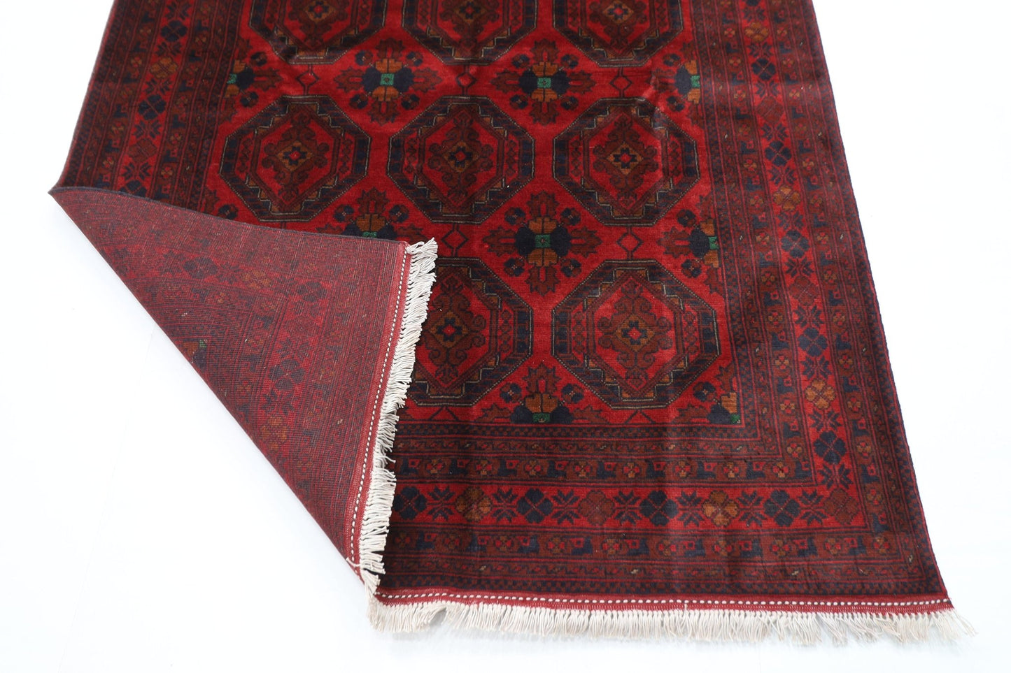 148 x 203 cm | Bokhara Red Oriental Area Rug Afghan Hand Knotted Wool carpet - ART WOOL CARPET