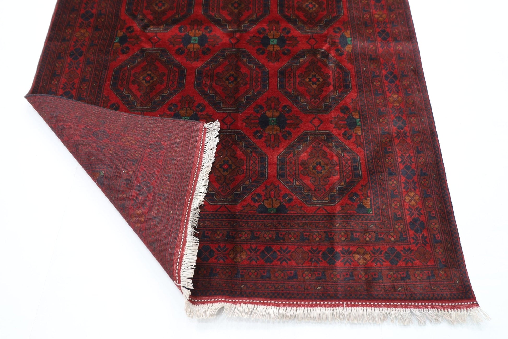 148 x 203 cm | Bokhara Red Oriental Area Rug Afghan Hand Knotted Wool carpet - ART WOOL CARPET