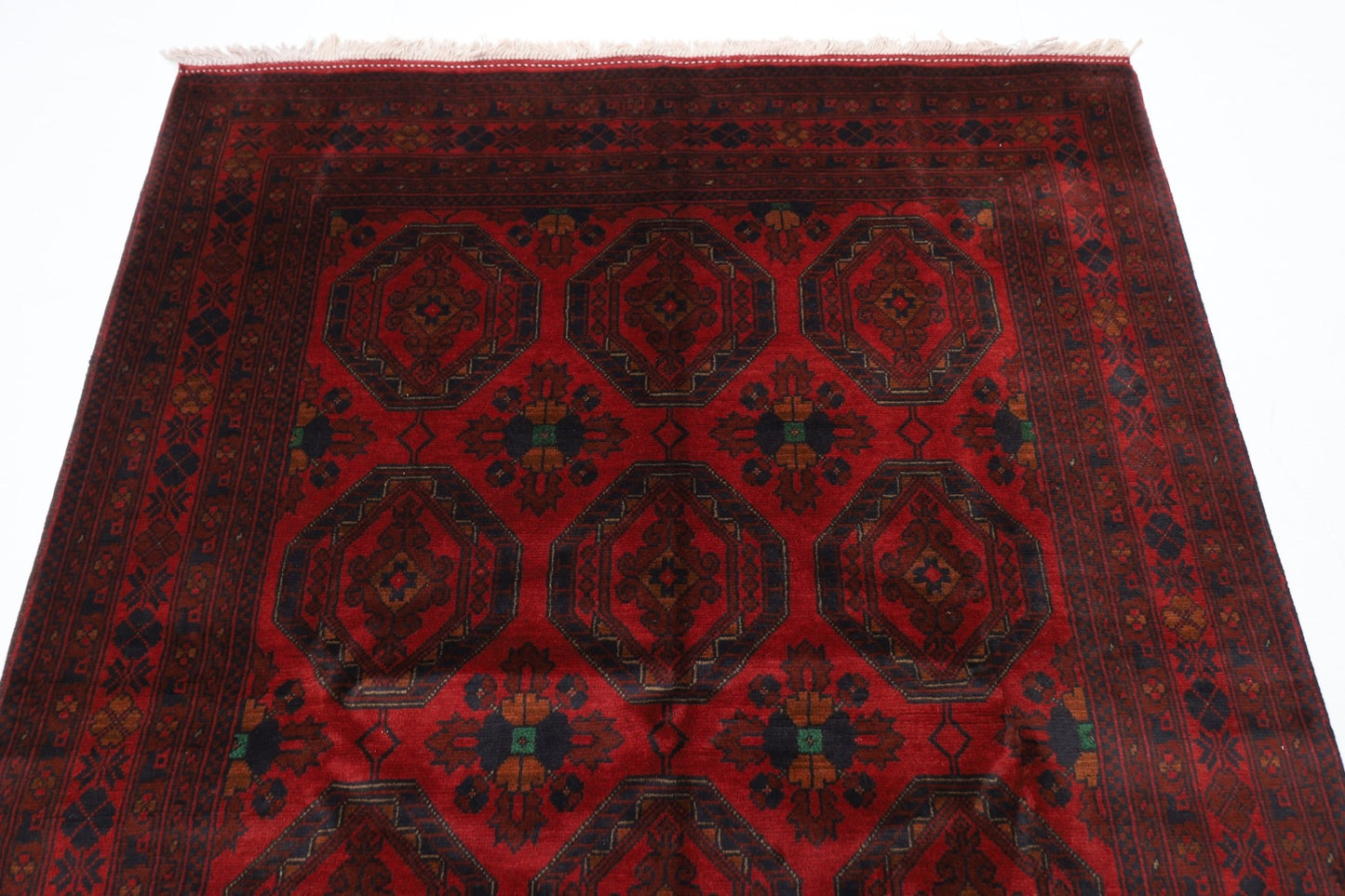 148 x 203 cm | Bokhara Red Oriental Area Rug Afghan Hand Knotted Wool carpet - ART WOOL CARPET