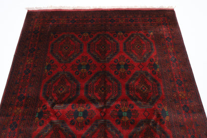 148 x 203 cm | Bokhara Red Oriental Area Rug Afghan Hand Knotted Wool carpet - ART WOOL CARPET