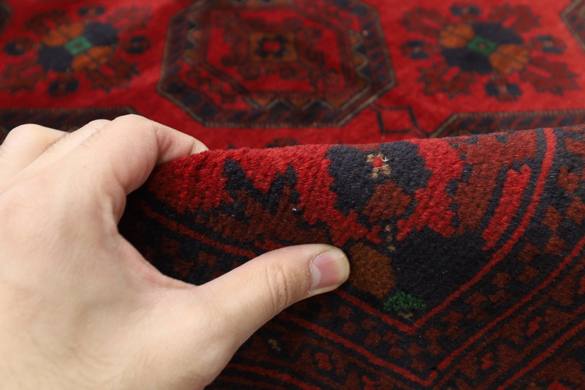 148 x 203 cm | Bokhara Red Oriental Area Rug Afghan Hand Knotted Wool carpet - ART WOOL CARPET