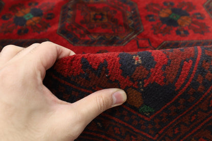 148 x 203 cm | Bokhara Red Oriental Area Rug Afghan Hand Knotted Wool carpet - ART WOOL CARPET