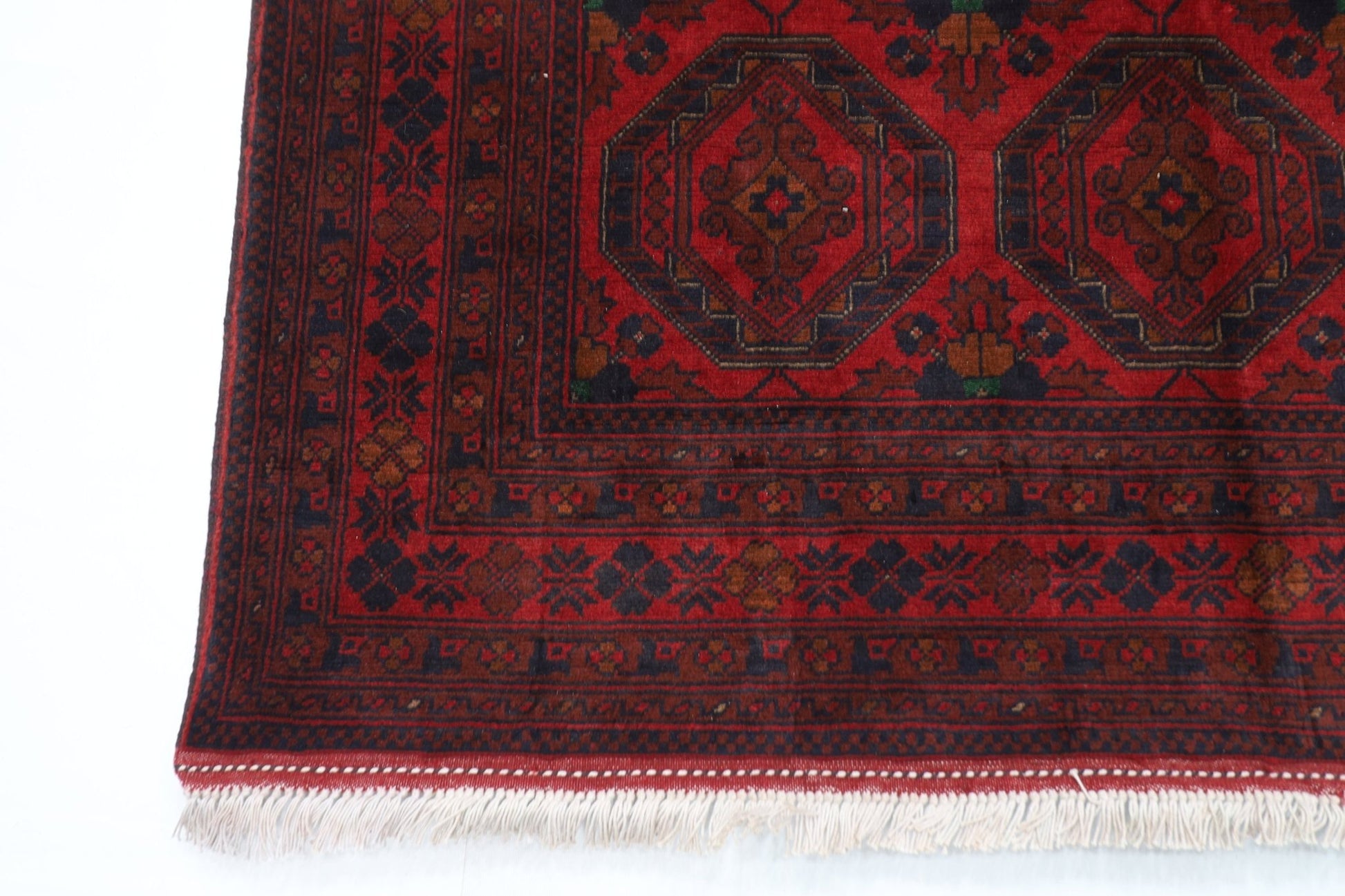 148 x 203 cm | Bokhara Red Oriental Area Rug Afghan Hand Knotted Wool carpet - ART WOOL CARPET