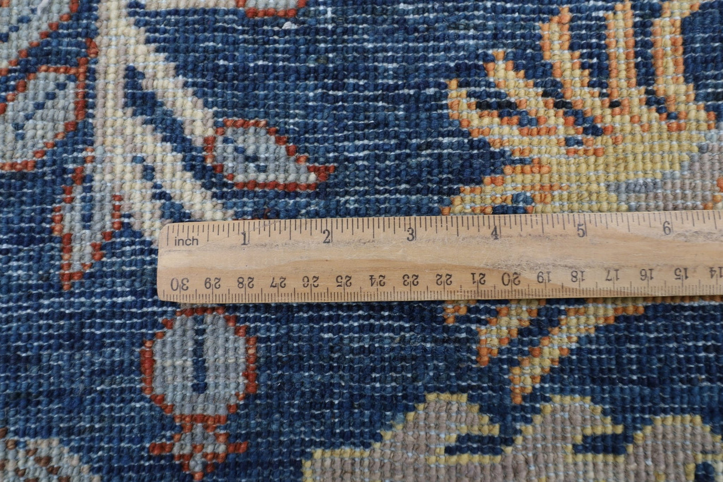 149 x 199 cm | Birds Navy Blue Area Rug Afghan Hand Knotted veg Dye Wool carpet - ART WOOL CARPET