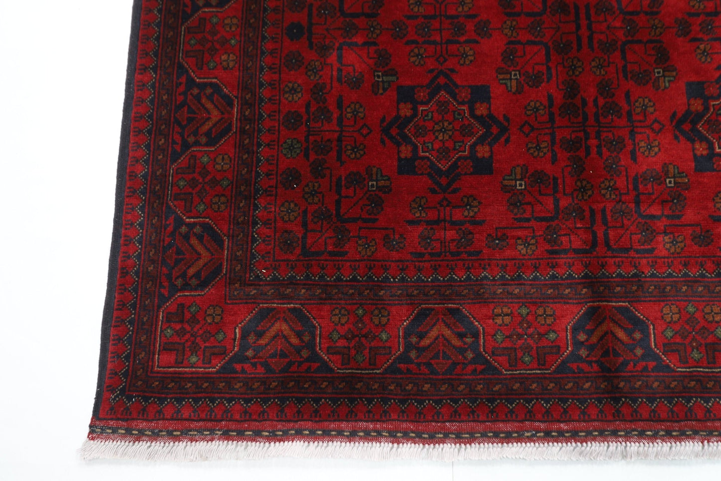 151 x 206 cm | Bokhara Red Oriental Area Rug Afghan Hand Knotted Wool carpet - ART WOOL CARPET