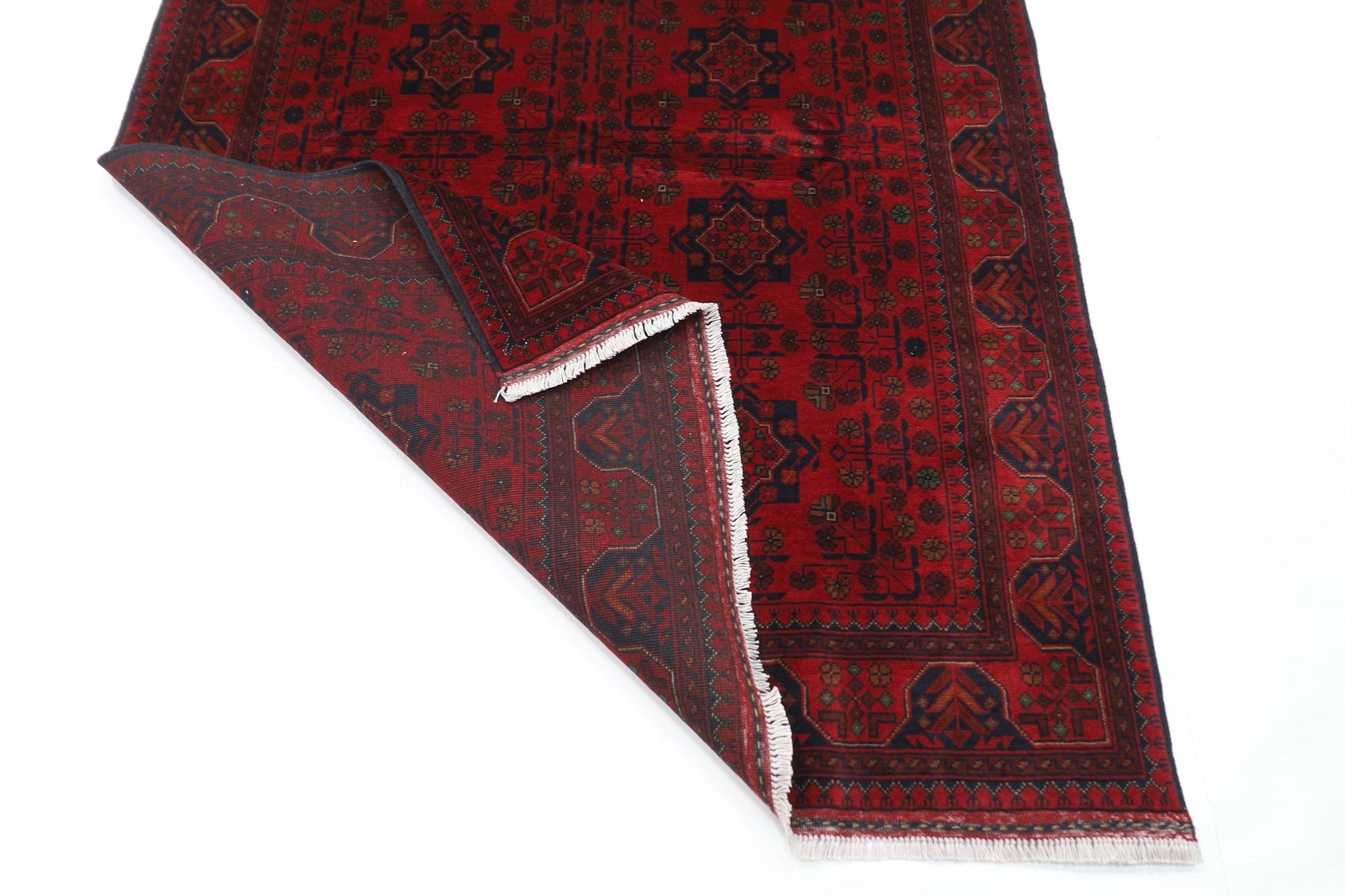 151 x 206 cm | Bokhara Red Oriental Area Rug Afghan Hand Knotted Wool carpet - ART WOOL CARPET
