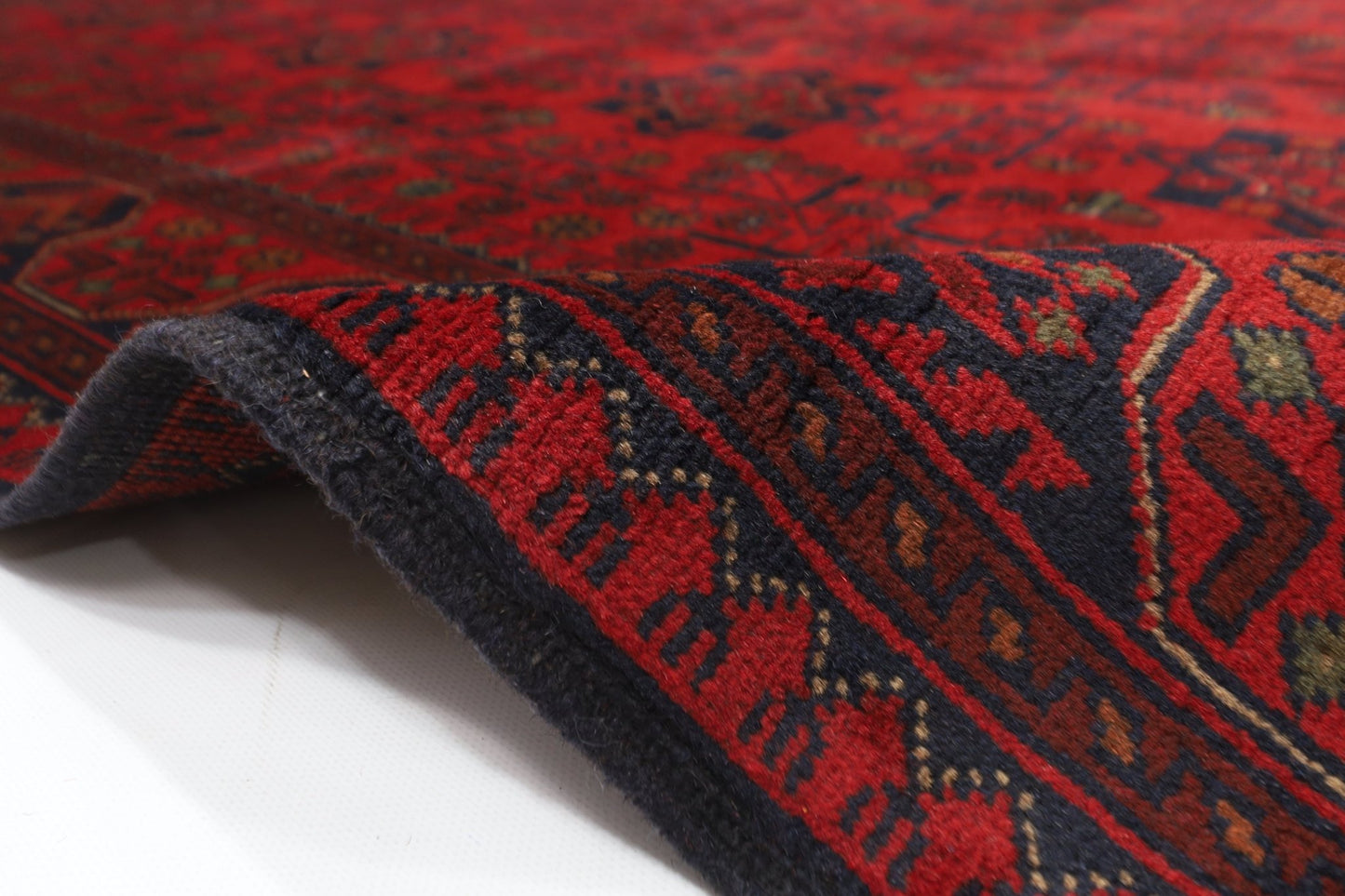 151 x 206 cm | Bokhara Red Oriental Area Rug Afghan Hand Knotted Wool carpet - ART WOOL CARPET