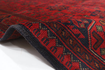 151 x 206 cm | Bokhara Red Oriental Area Rug Afghan Hand Knotted Wool carpet - ART WOOL CARPET